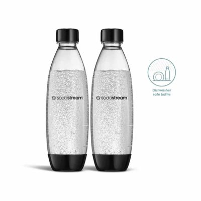SODASTREAM 1.0l Slim Dishwasher Safe Bottles Twin Pack - Black TWIN PACK FUSE - 1741220650 BLACK
