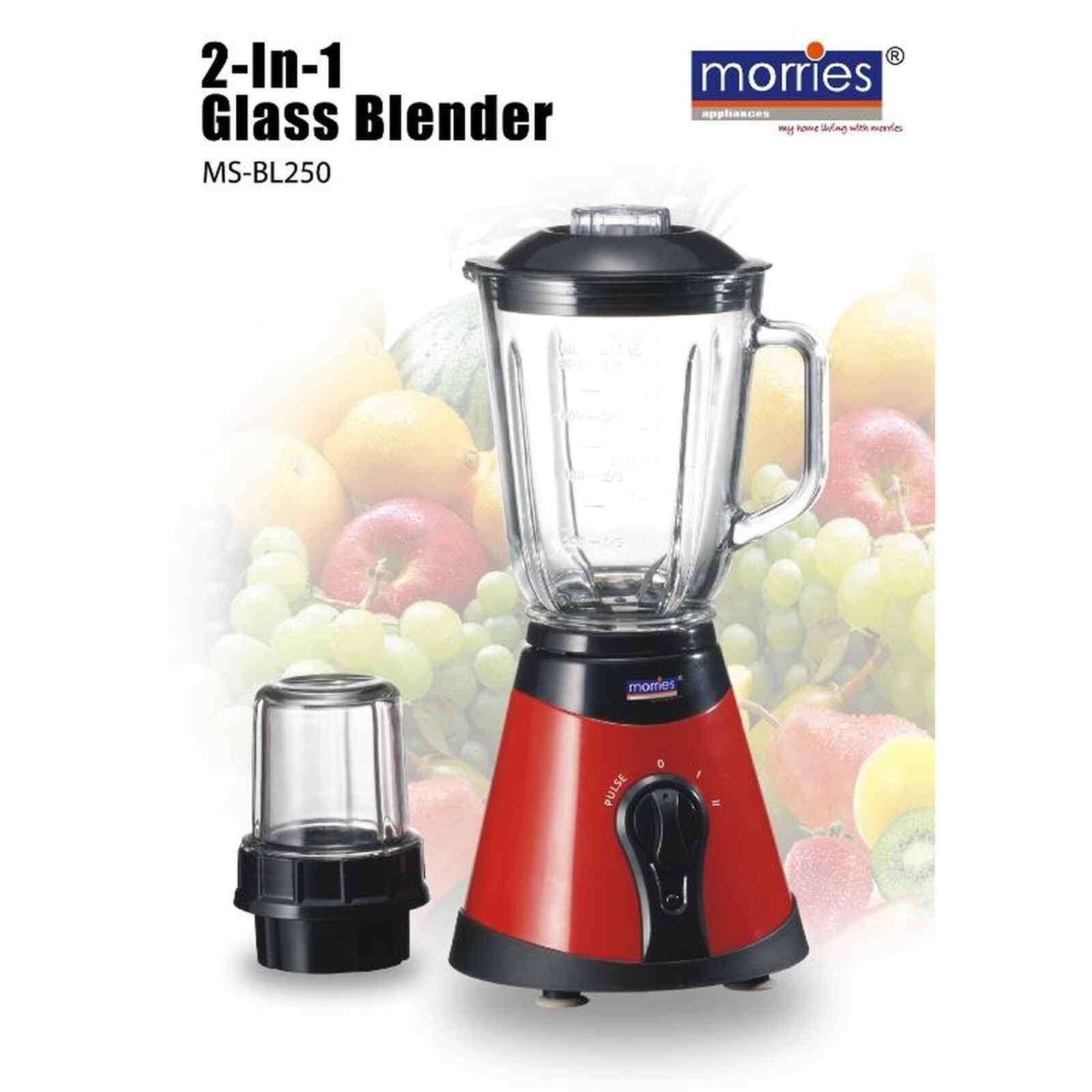 MORRIES 2 In 1 Glass Blender (0.8l) MS-BL250 - Image 2