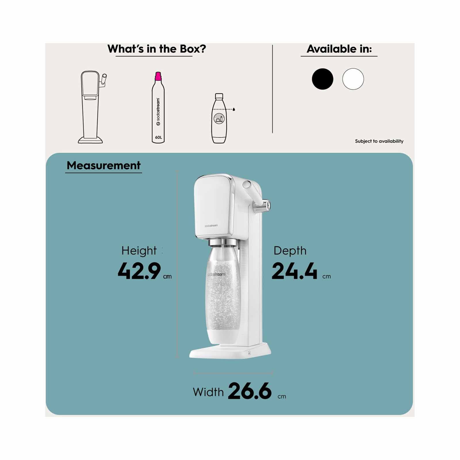 SODASTREAM Sparkling Water Maker - White ART - 1013511650 - Image 4