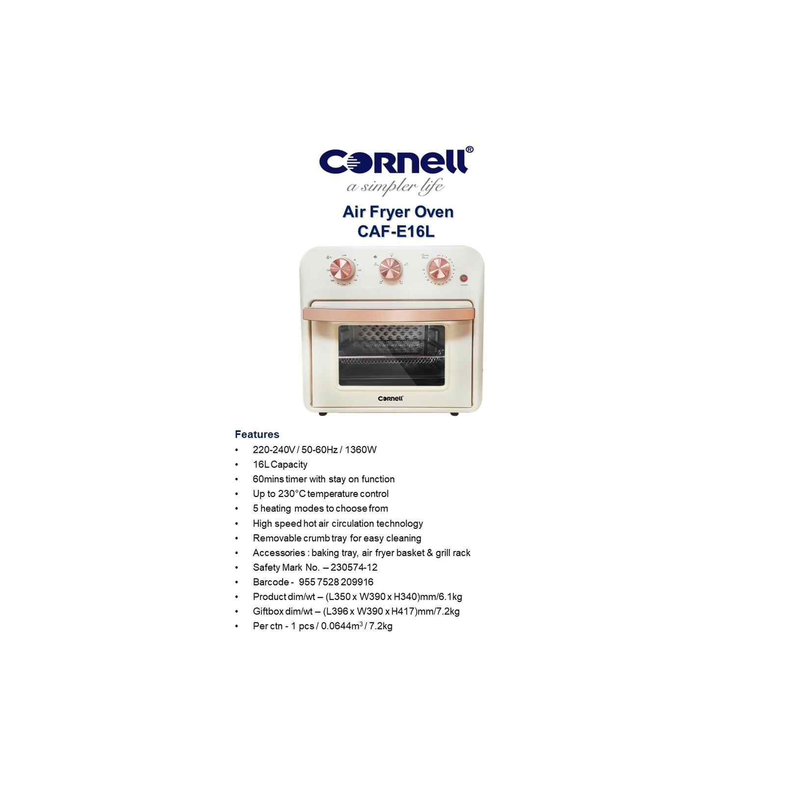 CORNELL Air Fryer Oven (16l) CAFE16L - Image 5