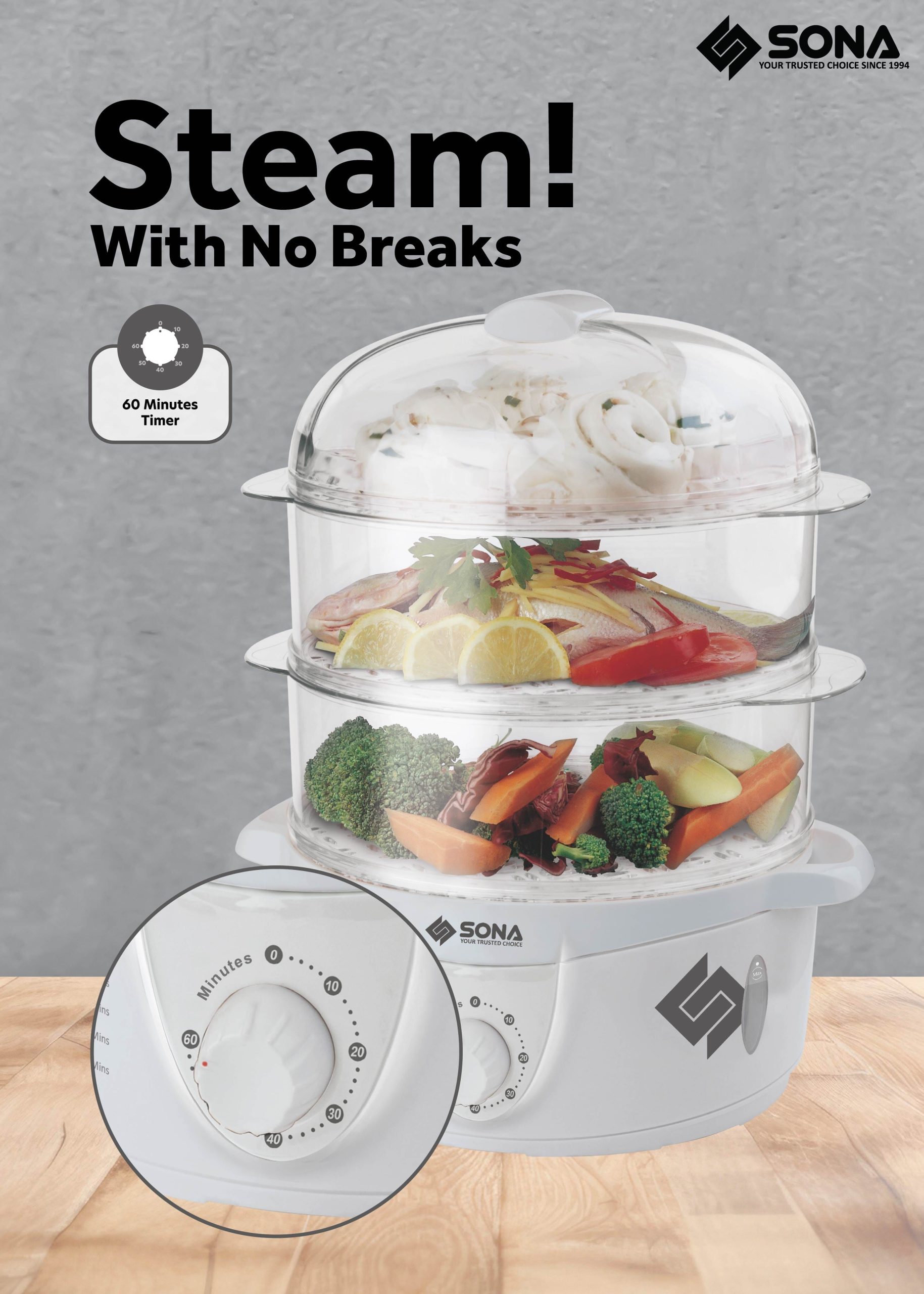 SONA Electric Steamer SSR2046 - Image 4