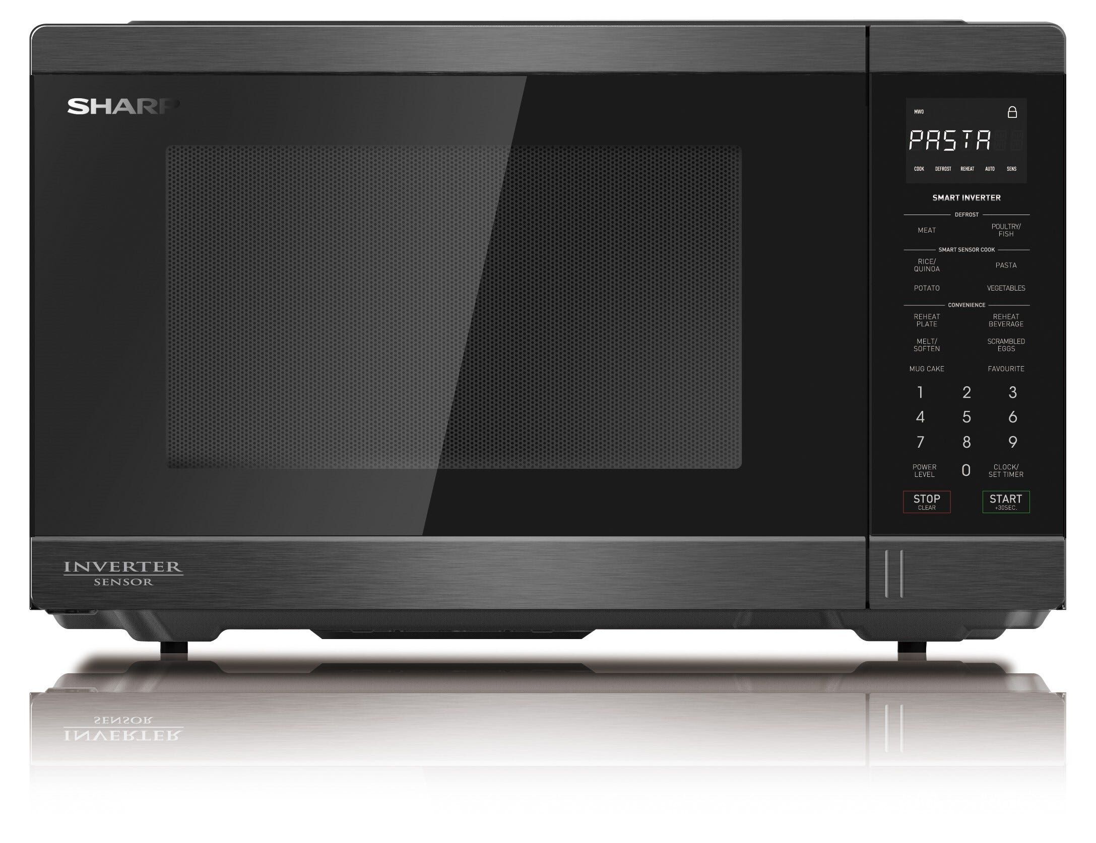SHARP Compact Solo Microwave Oven 34l (black Stainless Steel) R-34SI-BS