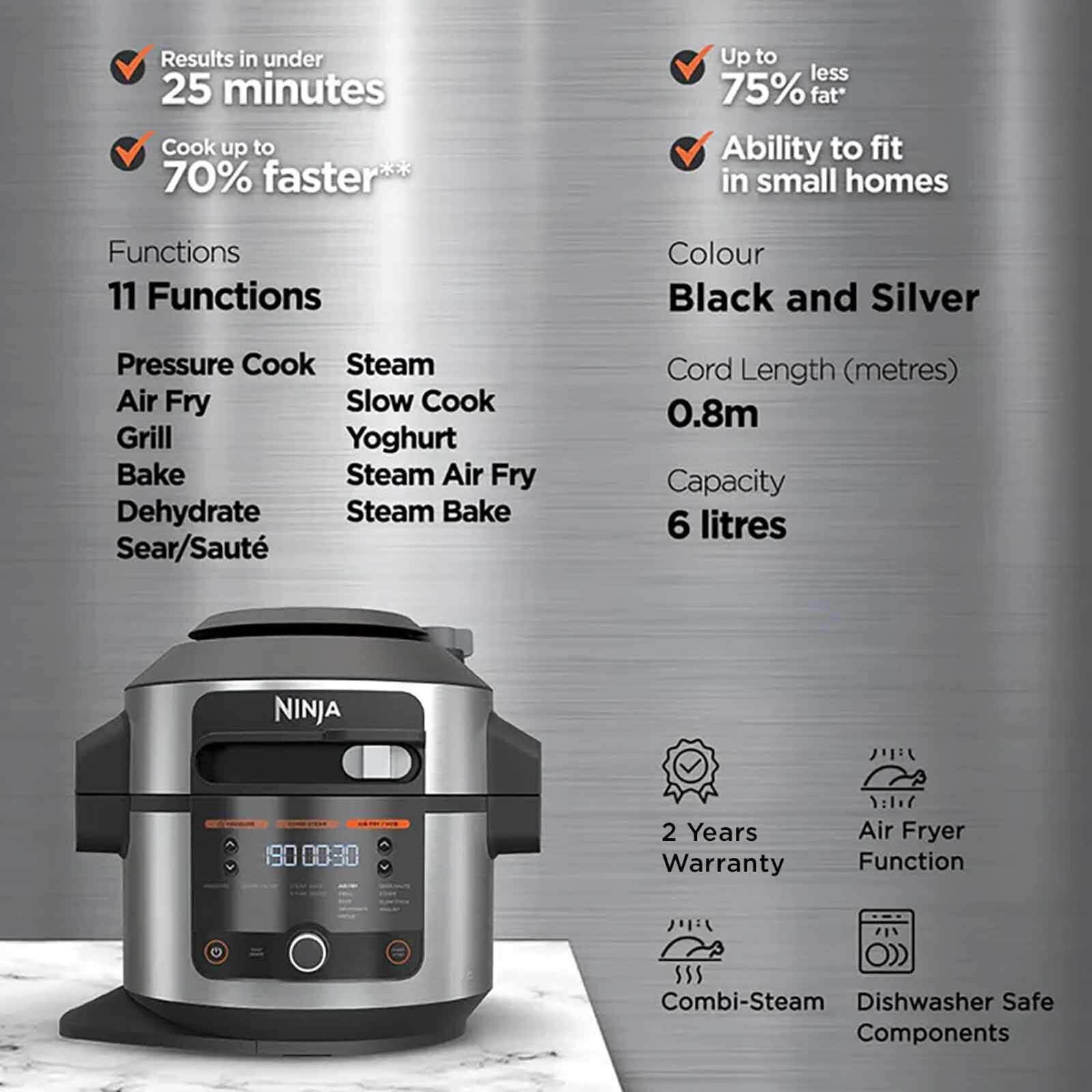 NINJA Foodi Smart 11-in-1 Multi Cooker With Smartlid OL550 - Image 3