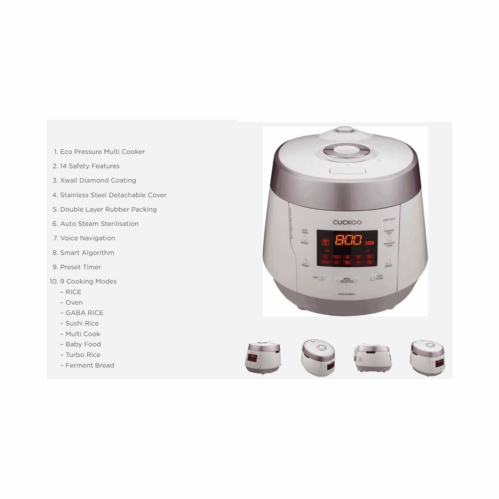 CUCKOO Pressure Multi-cooker (5.0l) CRP-P1012F - Image 5