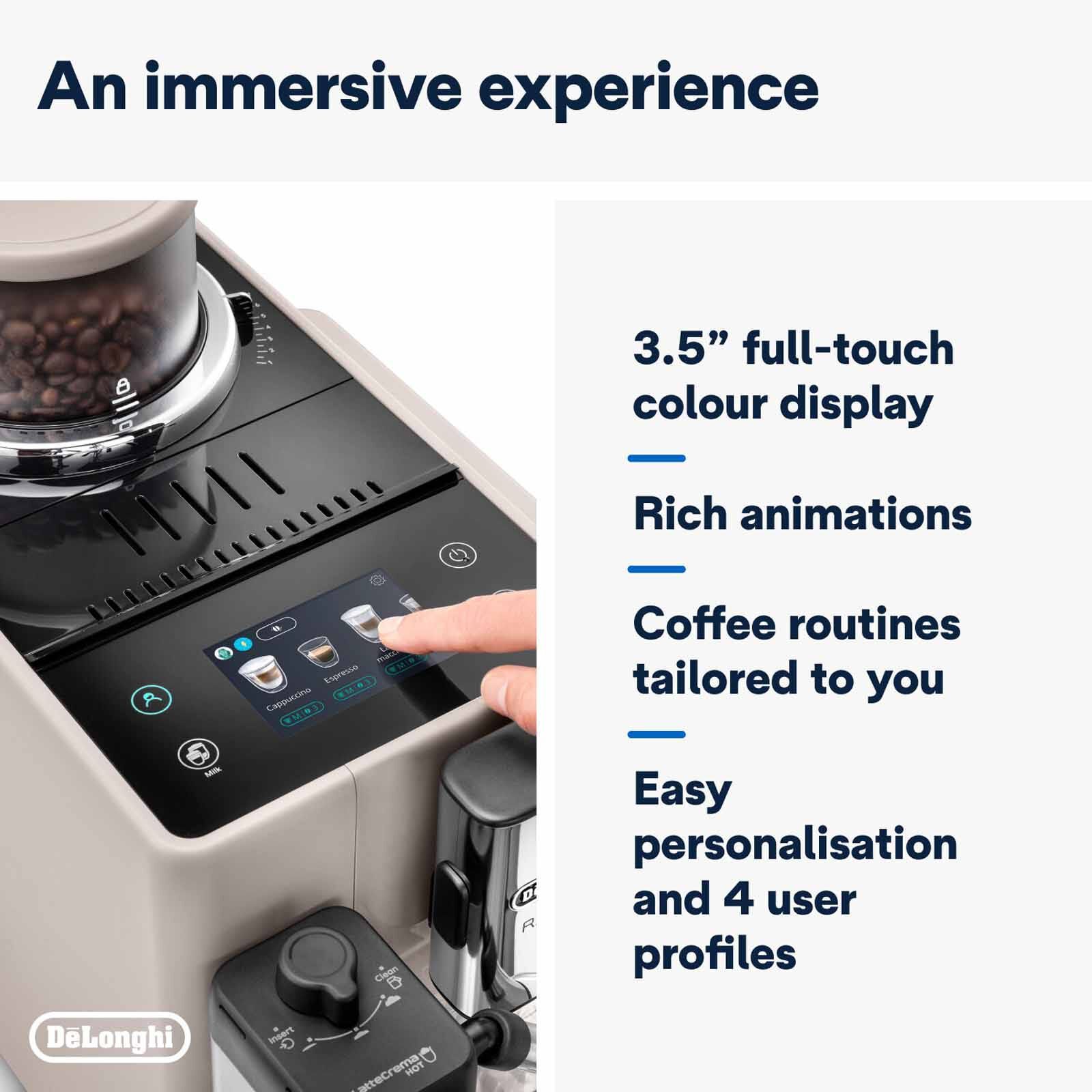 DELONGHI Rivelia Automatic Coffee Makers - Sand Beige EXAM440.55.BG - Image 5