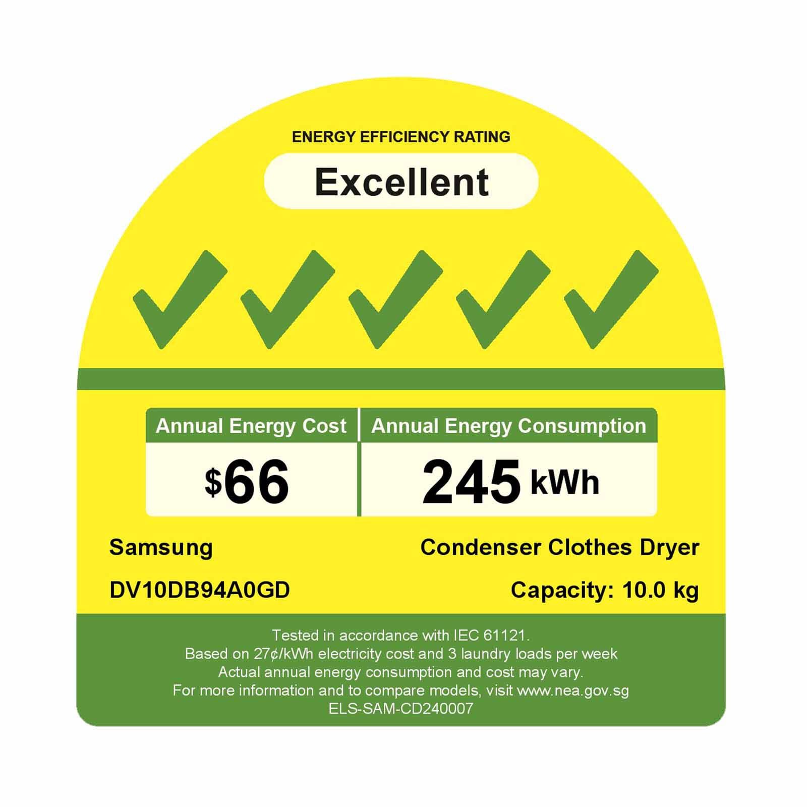 SAMSUNG Bespoke Heatpump Dryer (10kg) DV10DB94A0GDSP - Image 6
