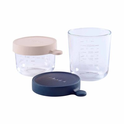 BEABA Jar 2 Pack 150ml/250ml Pink/dark Blue (online) SUPERIOR GLASS