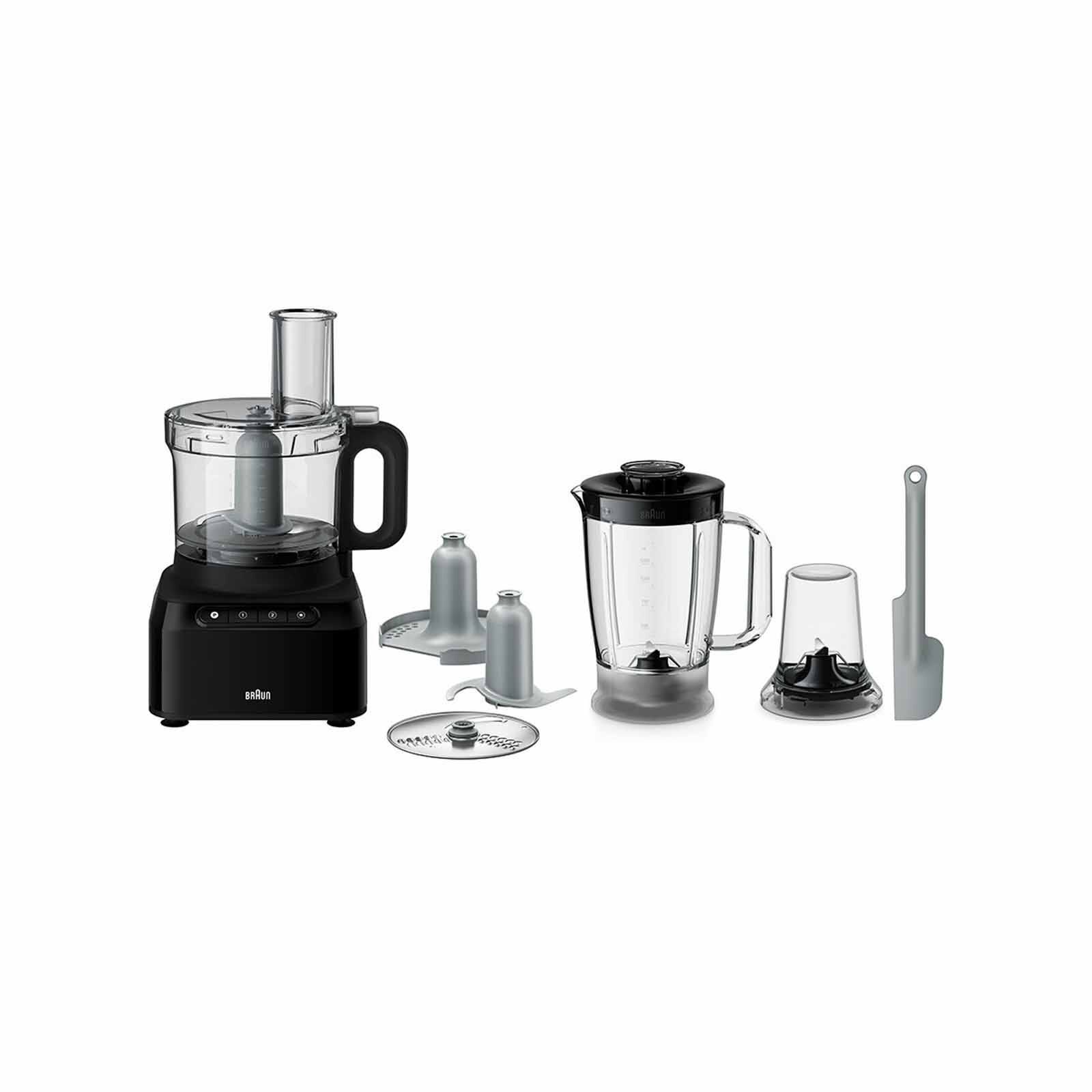 BRAUN Purease Food Processor (800w 1.2l + 2.1l) FP3132BK
