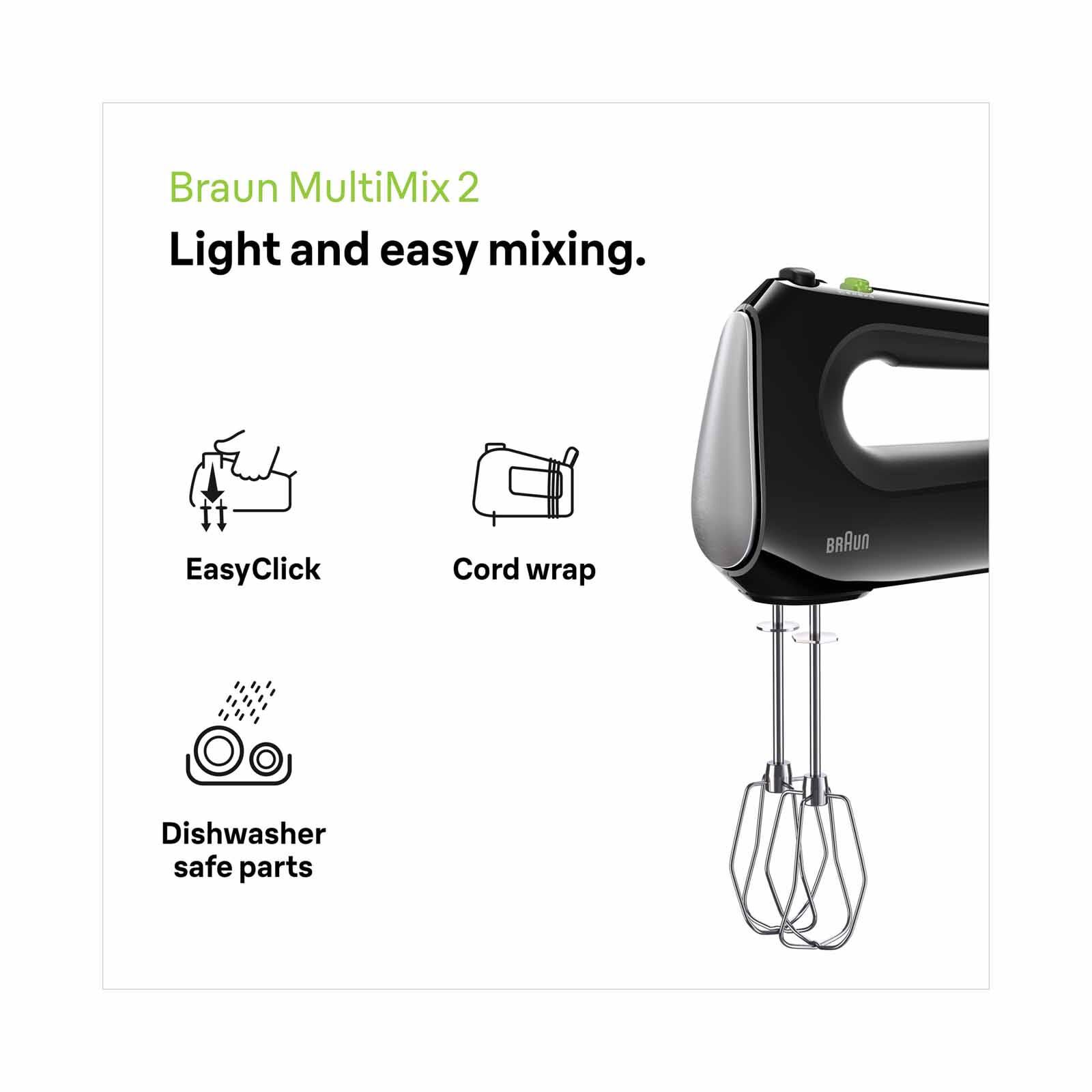 BRAUN Multimix 2 Hand Mixer (500w) HM2110BK - Image 2