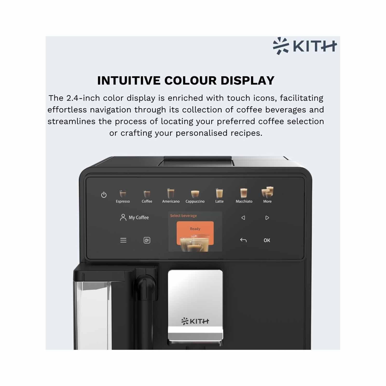 KITH Mia Fully Auto Coffee Machine With Milk Carafe (black) FCM-TM-BK - Image 3