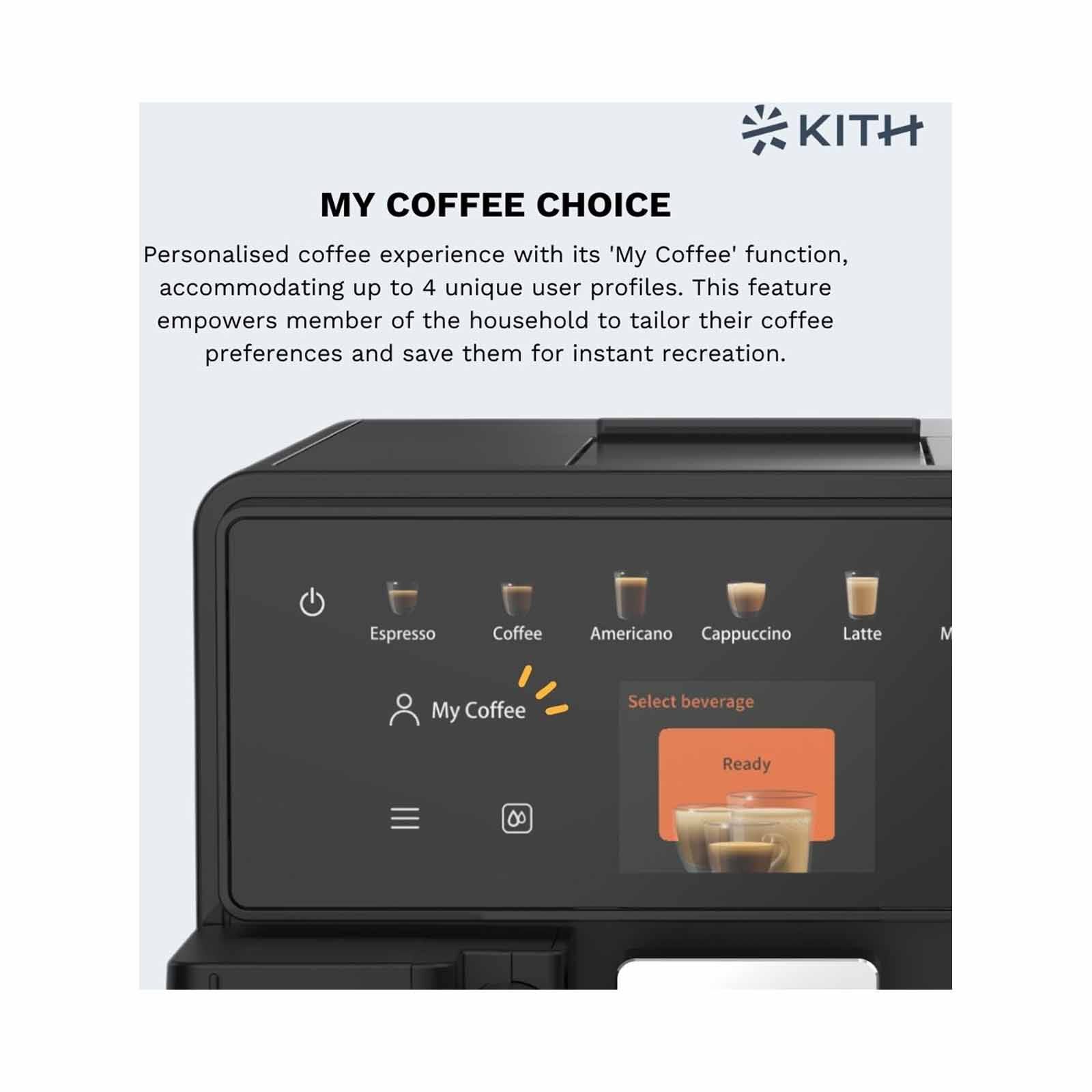 KITH Mia Fully Auto Coffee Machine With Milk Carafe (black) FCM-TM-BK - Image 4