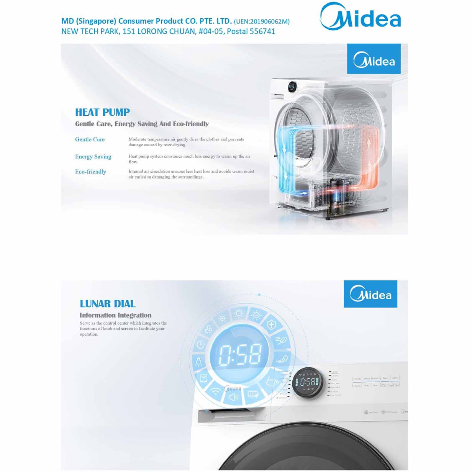 MIDEA Heat Pump Dryer-dark Grey (10kg) MD200H100WT - Image 7