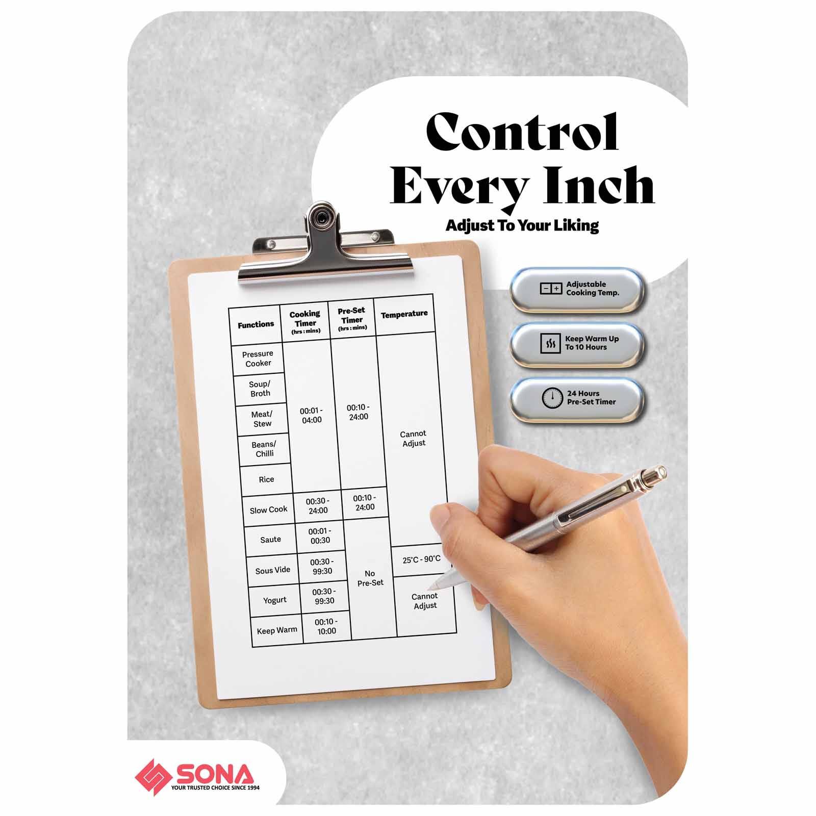 SONA Pressure Cooker (6.0l) SPC2508 - Image 7