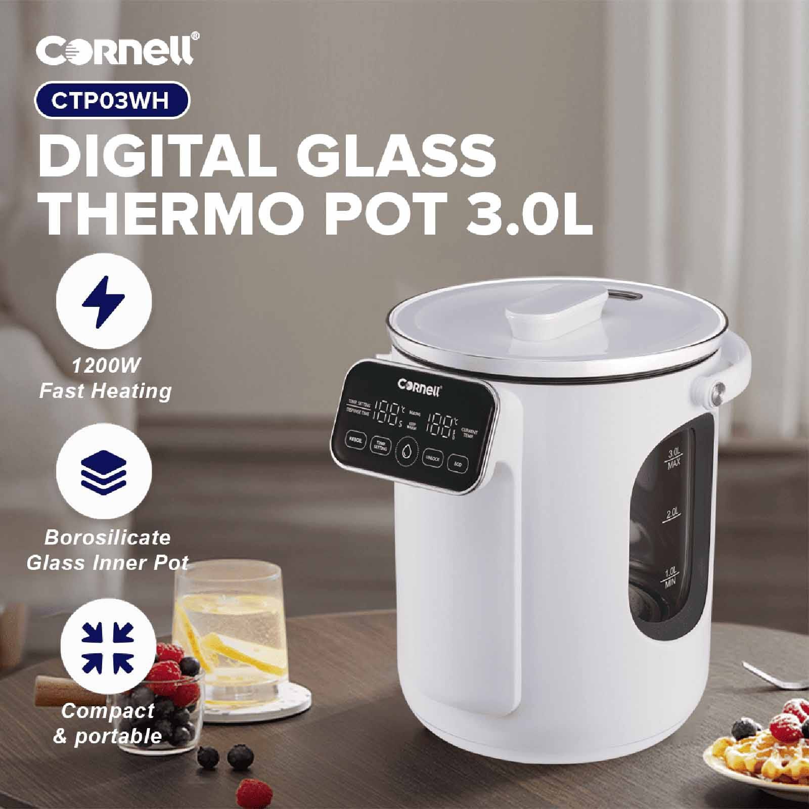 CORNELL Digital Glass Thermo Pot (3.0l) CTP03WH - Image 8
