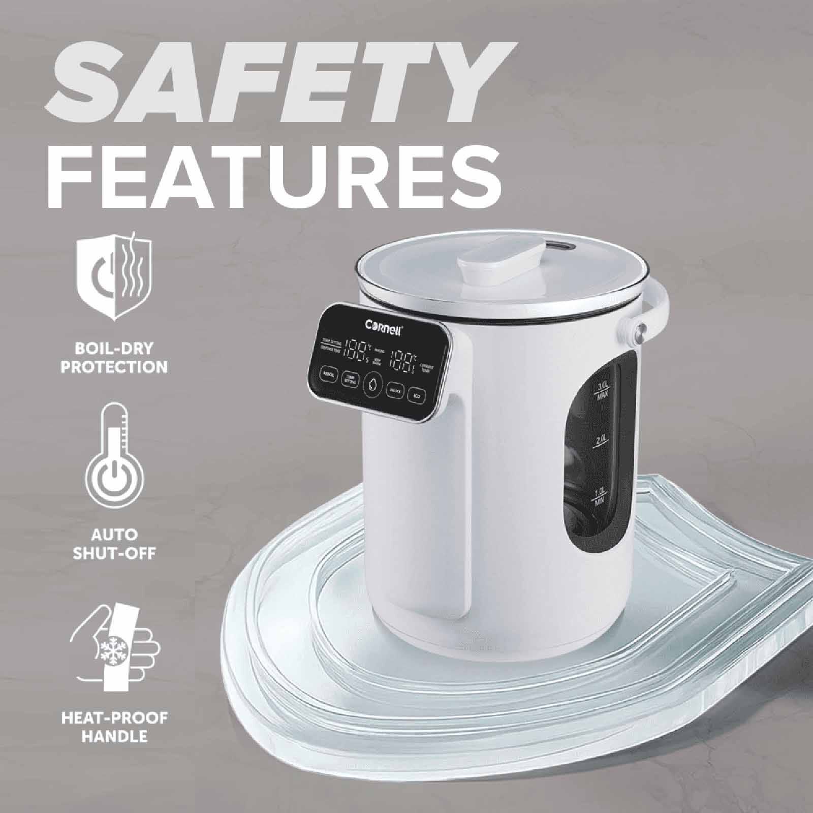 CORNELL Digital Glass Thermo Pot (3.0l) CTP03WH - Image 3