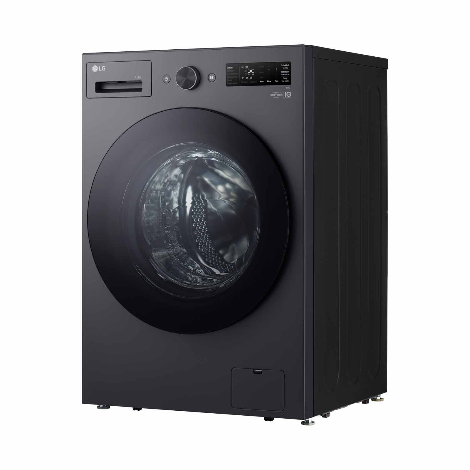 LG Frontload Washer (15kg) Matt Black F2515SNTG - Image 2