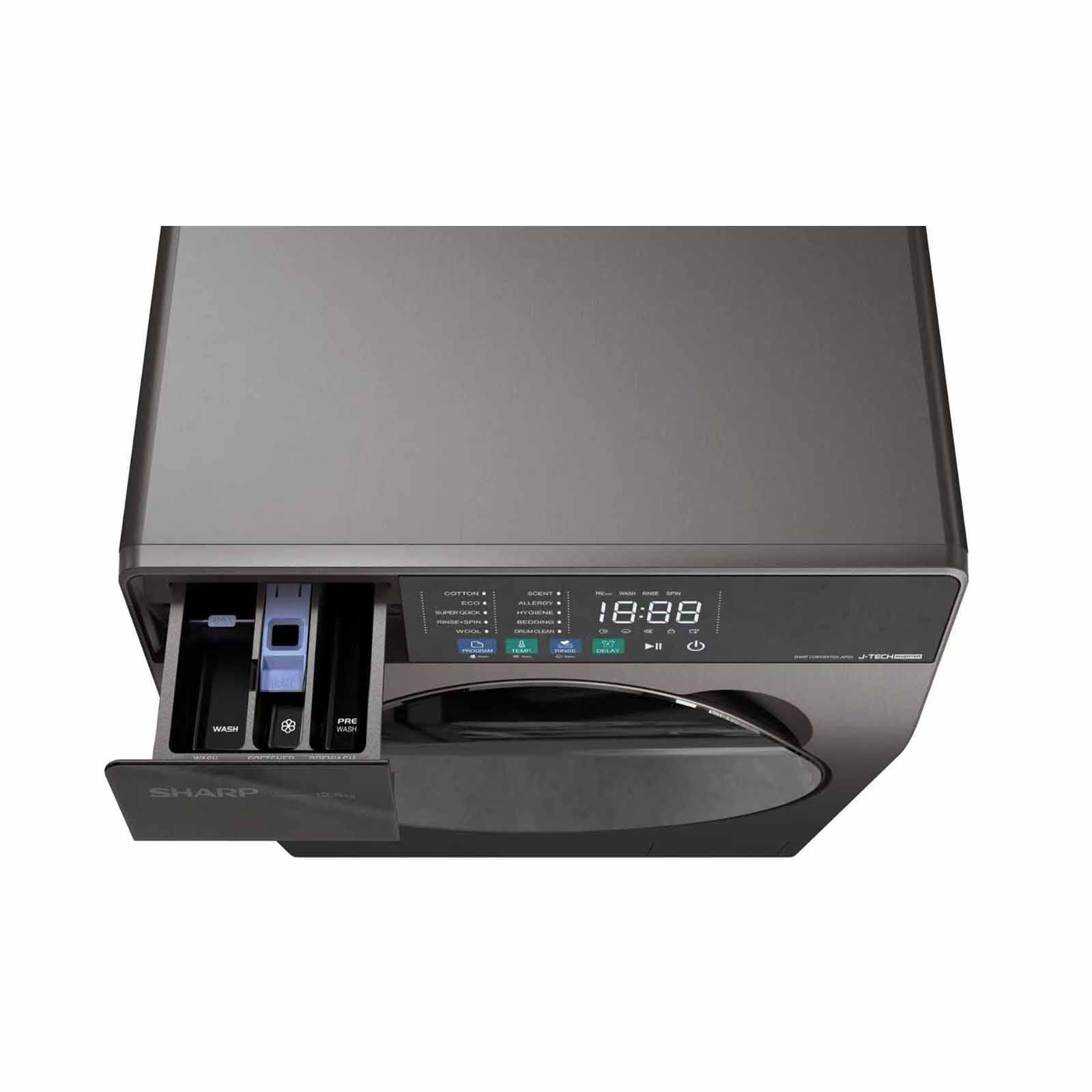 SHARP Front Load Washer (10.5kg) - Dark Grey ES-FW10SAG - Image 3