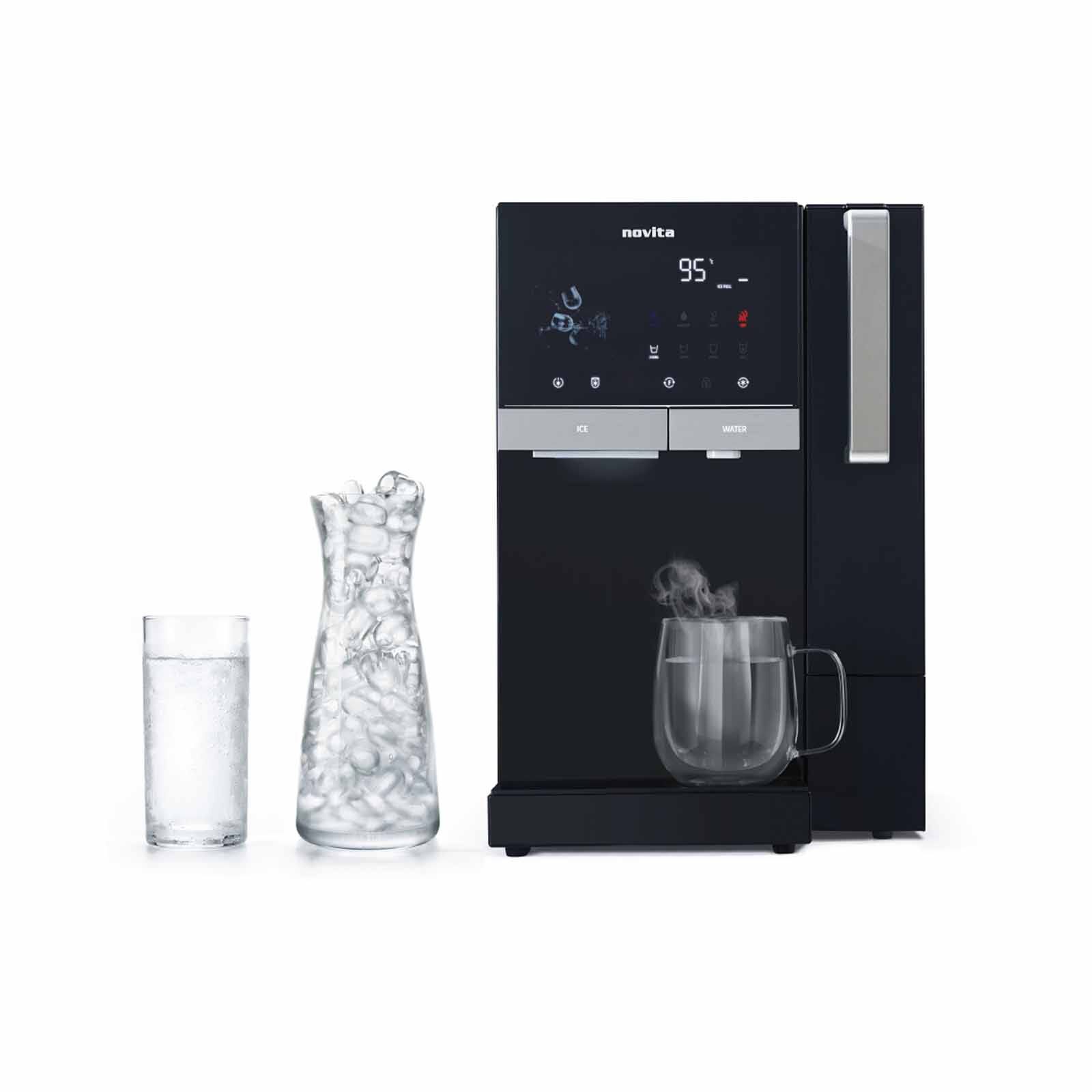 NOVITA Instant Hot/cold Dispenser With Ice Maker - Cool Black Hydropure P9 HYDROPURE - BLACK