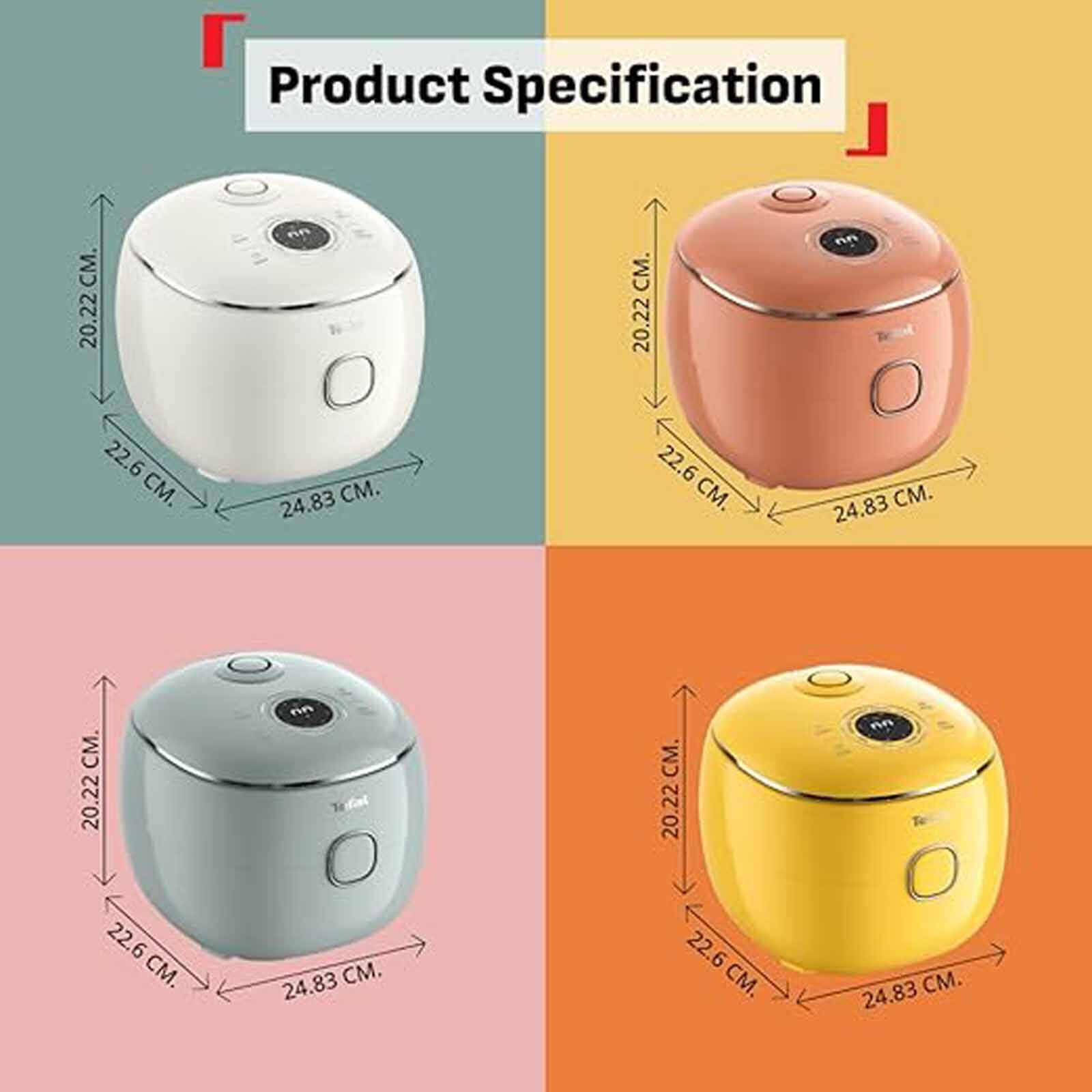TEFAL Pop Fuzzy Logic Rice Cooker (0.7l) - Terracotta RK535T - Image 3