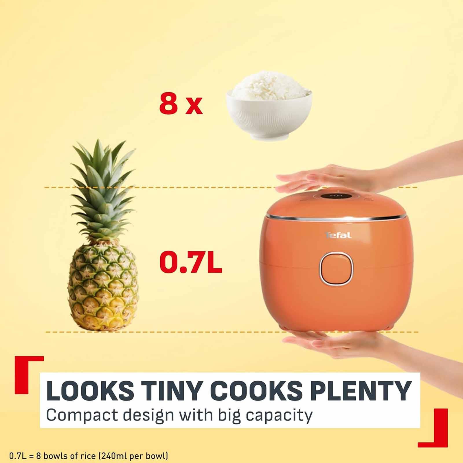 TEFAL Pop Fuzzy Logic Rice Cooker (0.7l) - Terracotta RK535T - Image 2