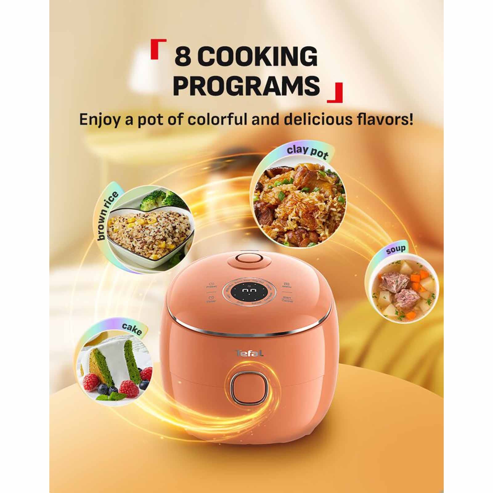 TEFAL Pop Fuzzy Logic Rice Cooker (0.7l) - Terracotta RK535T - Image 5