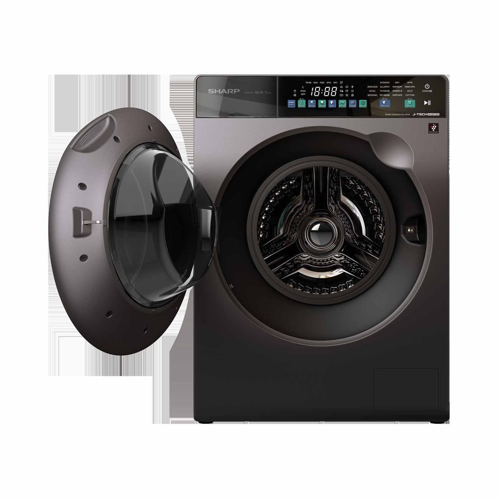 SHARP Front Load Washer/dryer (10.05kg/7kg) - Dark Grey ES-FW10D7PAS - Image 4