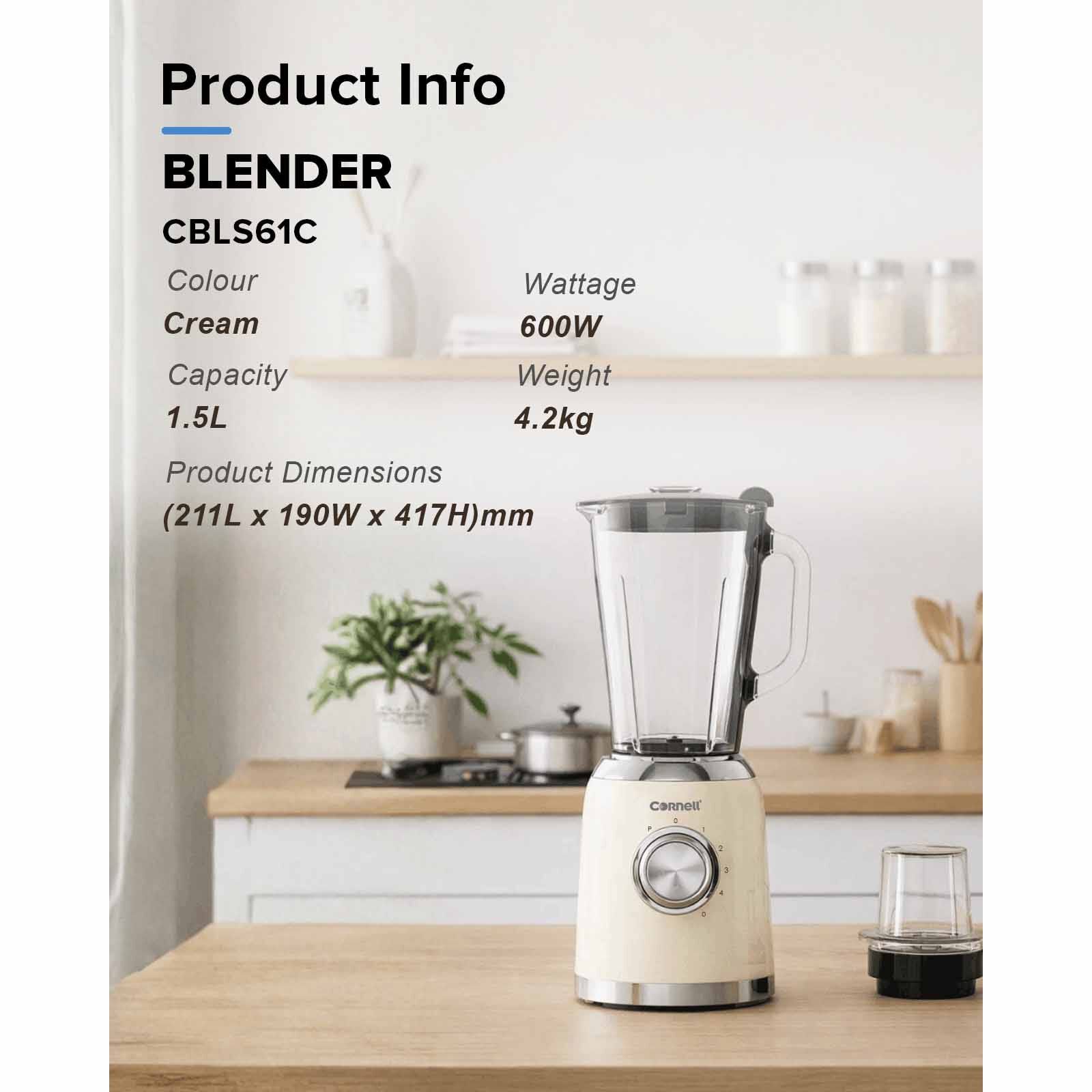 CORNELL Blender / Grinder (glass Jug) CBLS61C - Image 3