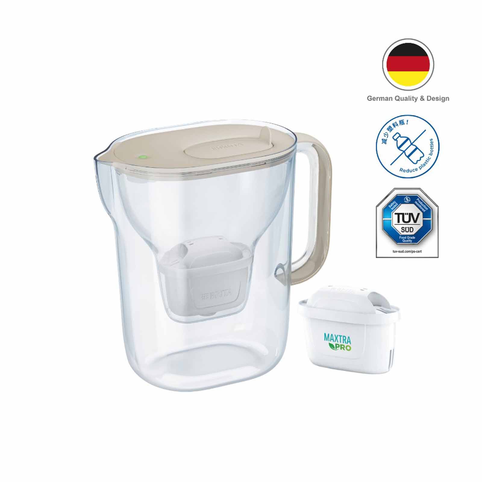 BRITA Water Filter Jug (3.6l) - Sand STYLE ESSENTIAL XL - SAND