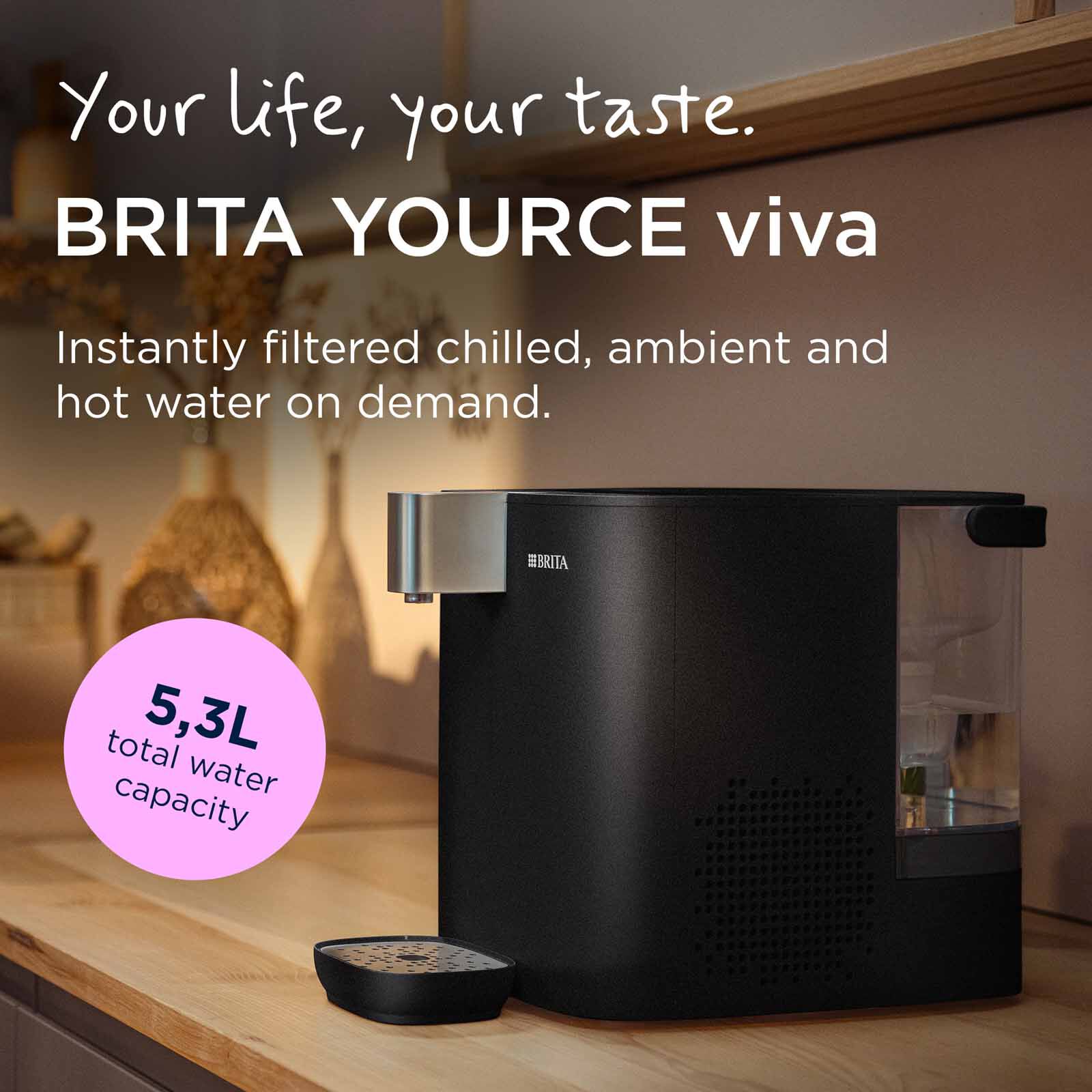 BRITA Hot & Cold Water Dispenser (5.3l) - Black CUBE 2.0 - BLACK - Image 2