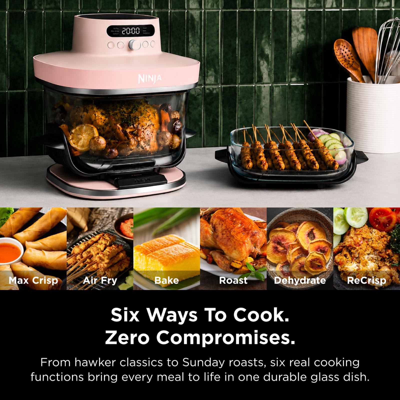 NINJA Crispi Pro Countertop Glass Air Fryer - Cyberspace AS101SMBL - Image 9