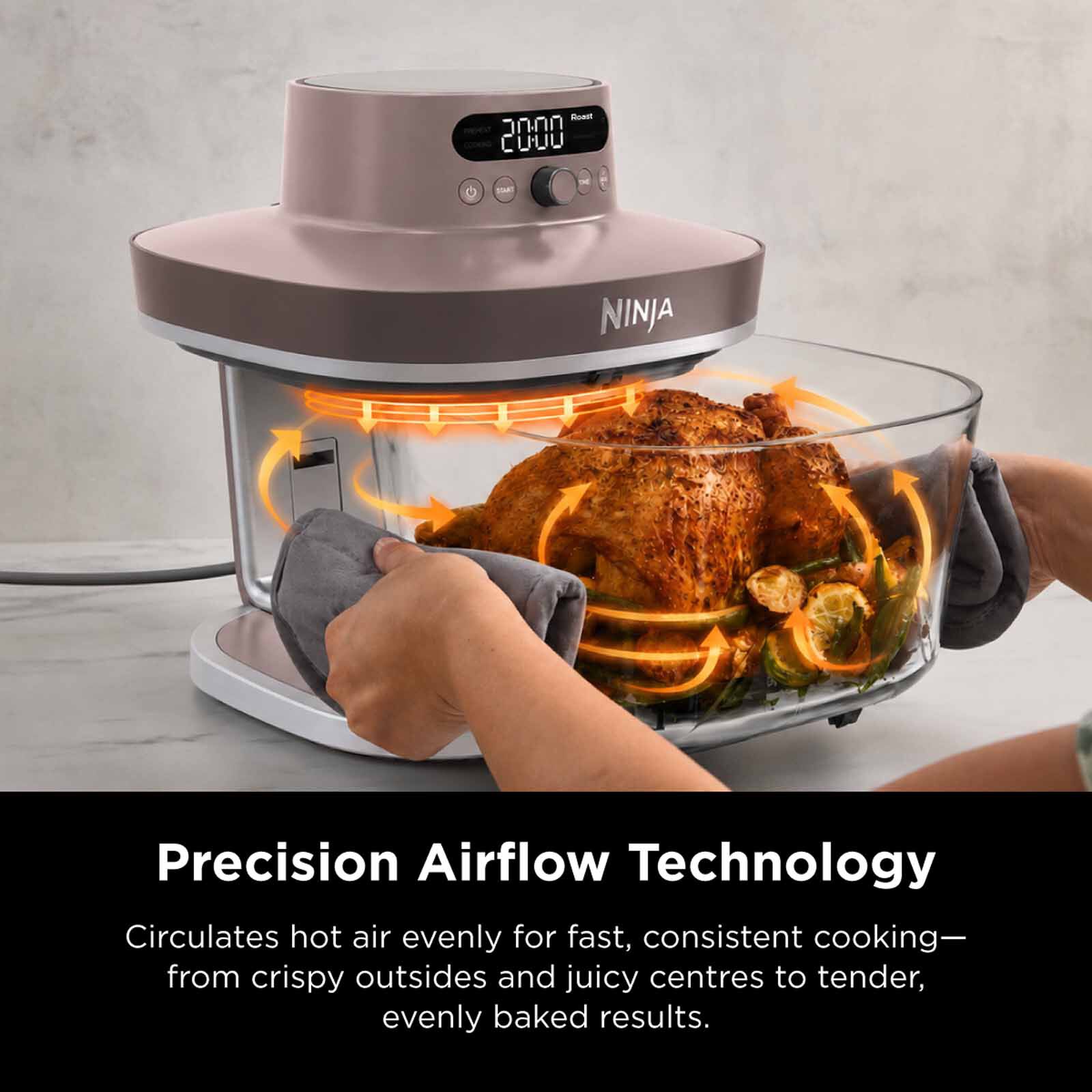 NINJA Crispi Pro Countertop Glass Air Fryer - Bone White AS101SMWH - Image 4