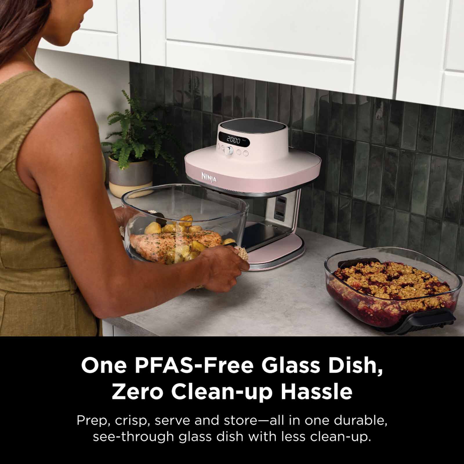 NINJA Crispi Pro Countertop Glass Air Fryer - Bone White AS101SMWH - Image 14