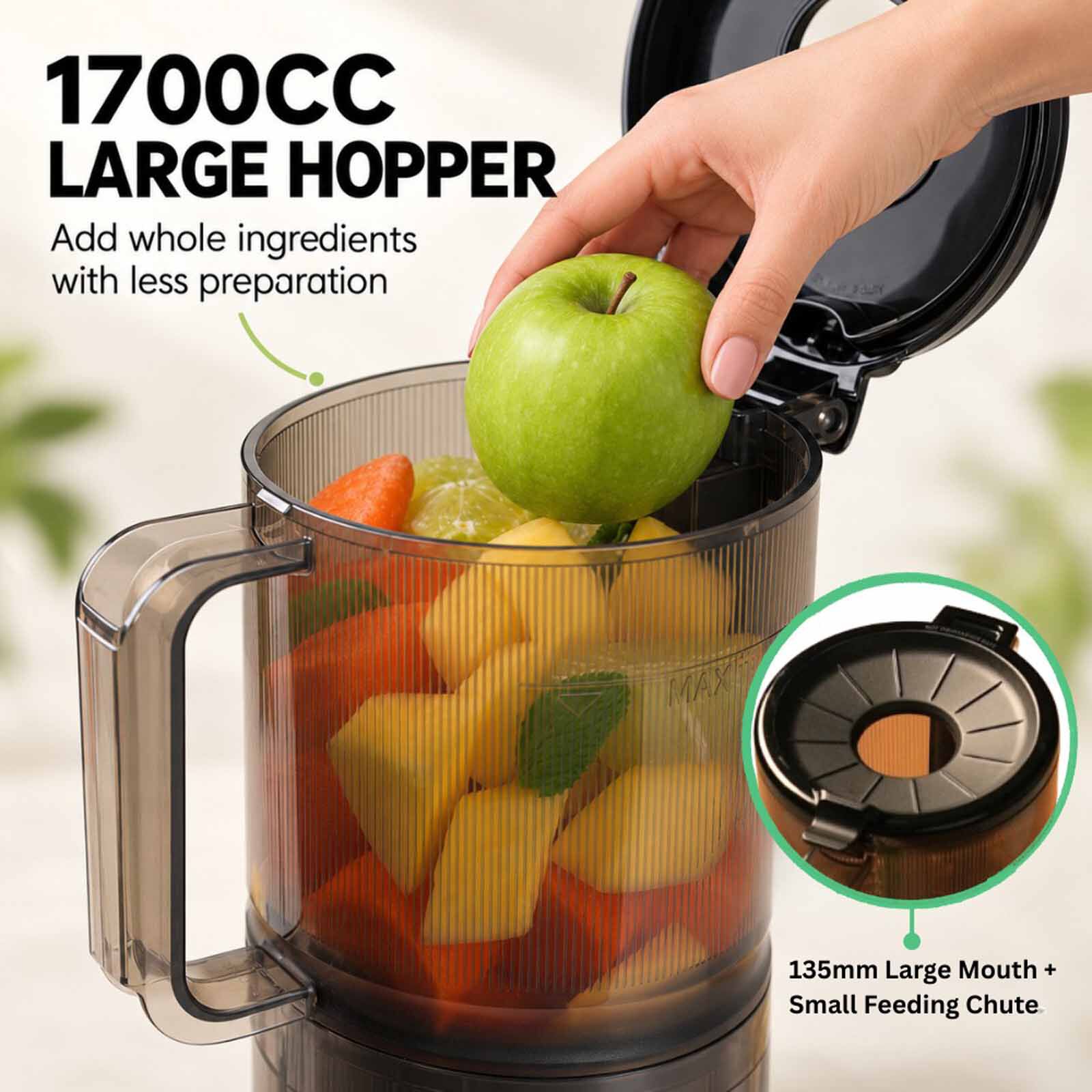 KUVINGS Slow Juicer - Matt White Silver AUTO 7 - MATT WHITE SILVER - Image 3