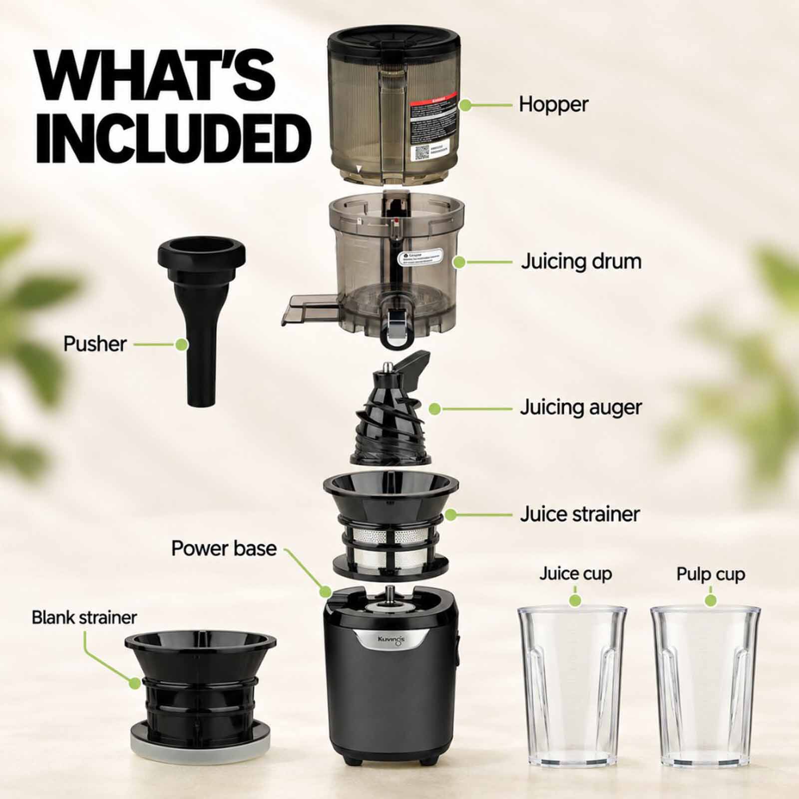 KUVINGS Slow Juicer - Matt White Silver AUTO 7 - MATT WHITE SILVER - Image 6